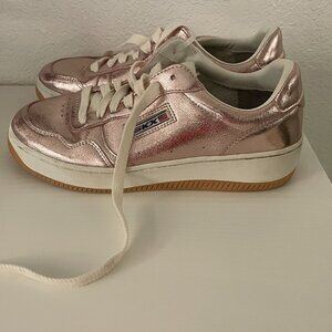 Skechers Sport Court Pink Metallic Women's Sneaker - Pink, Size 8.5W